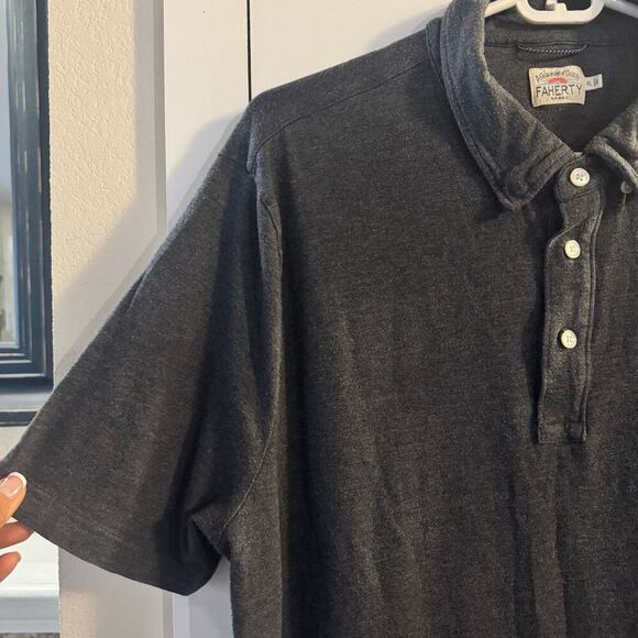 Faherty Movement Polo Shirt Pima Modal Charcoal Gray Size XL - Picture 3 of 5